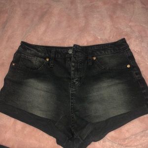 Black Denim Shorts